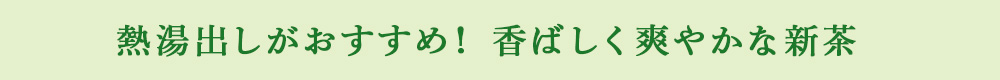 熱湯出しがおすすめ! 香ばしく爽やかな新茶