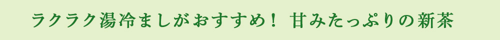 ラクラク湯冷ましがおすすめ! 甘みたっぷりの新茶