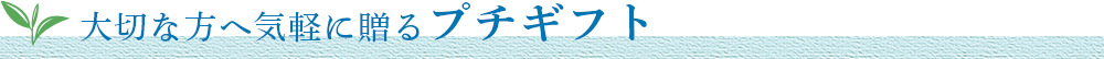 大切な方へ気軽に贈るプチギフト