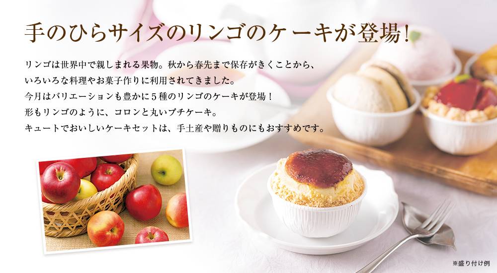 リンゴのケーキ5種セット